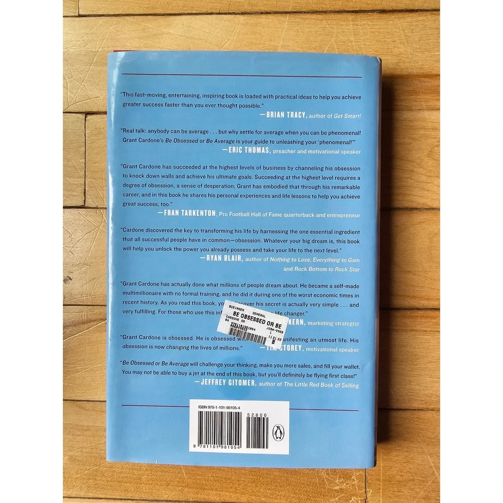 Be Obsessed or Be Average Grant Cardone Hardcover Business Self-Help Book